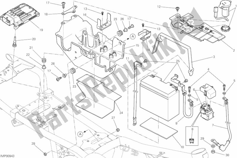 Tutte le parti per il Portabatteria del Ducati Scrambler Italia Independent 803 2016